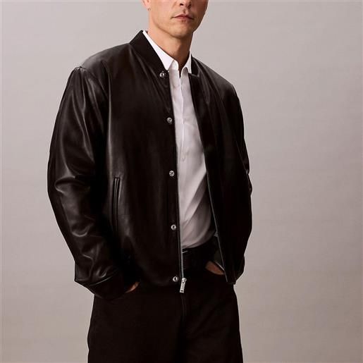 Calvin Klein Jeans giubbotto bomber Calvin Klein Jeans in ecopelle da uomo rif. Lv04rc407g, nero