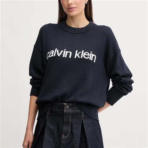 Calvin Klein Jeans maglione maglia Calvin Klein Jeans girocollo da donna rif. Lv047c311g, navy