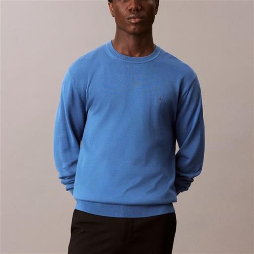 Calvin Klein maglia Calvin Klein in cotone con monogramma da uomo rif. Lv040bm343, blu