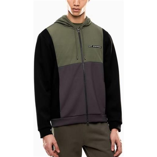 EMPORIO ARMANI EA7 felpa emporio armani ea7 con cappuccio athletic colour block da uomo rif. 7m000938 af17003, verde