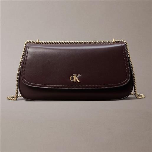 Calvin Klein borsa Calvin Klein da spalla con catena ed elementi metallici con logo monogramma da donna rif. Lv04f3171g, marrone