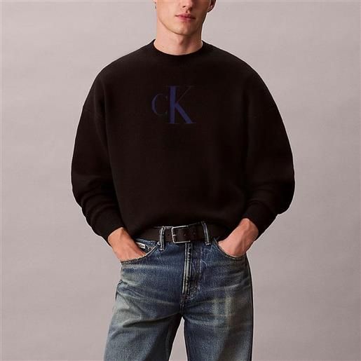 Calvin Klein maglia felpa Calvin Klein con logo da uomo rif. Lv04rd305g, nero