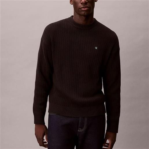 Calvin Klein maglia felpa Calvin Klein in cotone a costine monogramma da uomo rif. Lv04rd314g, nero