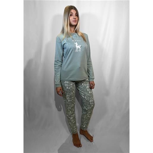 Noi di notte pigiama donna lungo cotone felpato art. Fa009277