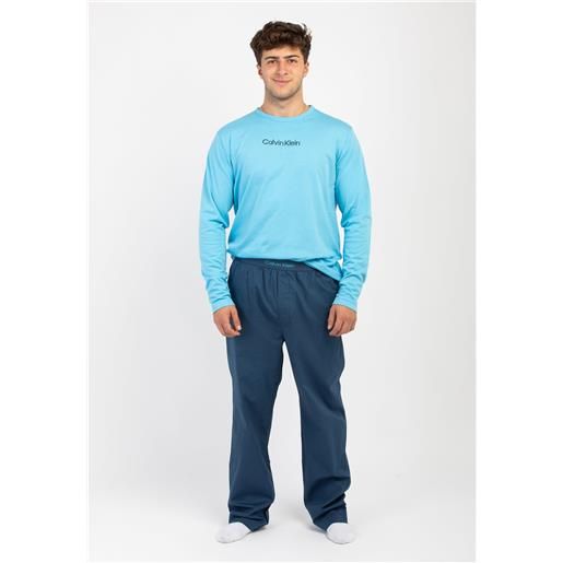 Calvin klein completo da casa pantalone e maglia cotone art. 000nm2771e+2830