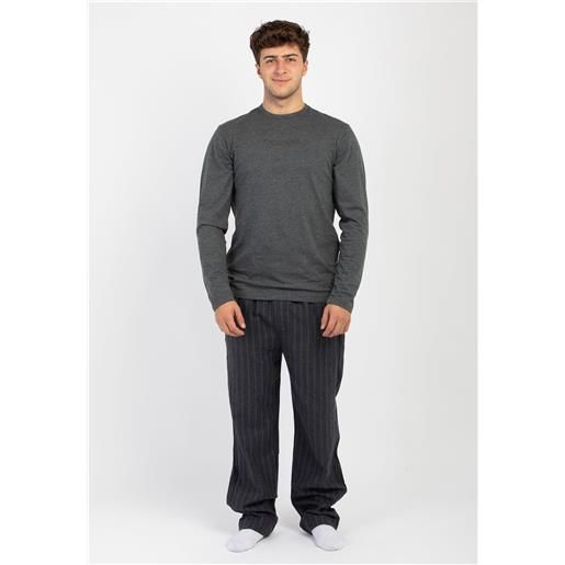 Calvin klein pigiama lungo uomo in puro cotone pantalone rigato art. Lv00nm2955