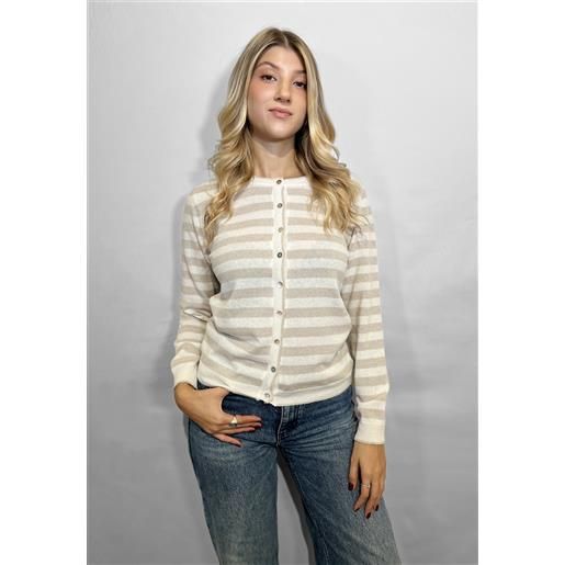 Premode giacca donna maglia coreana lana e cashmere rigata art. 345302