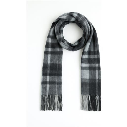 Susy mix sciarpa morbida donna calda invernale a quadri con frange art. 9323re