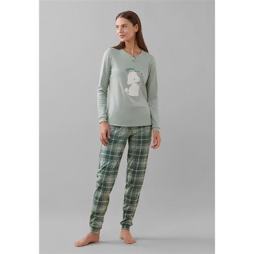 Noi di notte pigiama lungo donna caldo cotone barboncino art. Fa009252