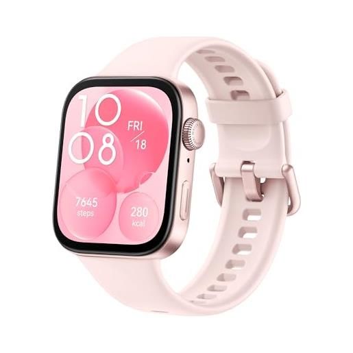 HUAWEI watch fit 3, display amoled da 1.82, design ultra-sottile, monitoraggio completo del fitness, monitoraggio salute 24h, compatibilità con ios e android, chiamate bluetooth, rosa (pink)