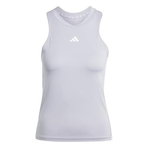adidas donna aeroready train essentials regular 3-stripes tank top, glory grey/white, xxs