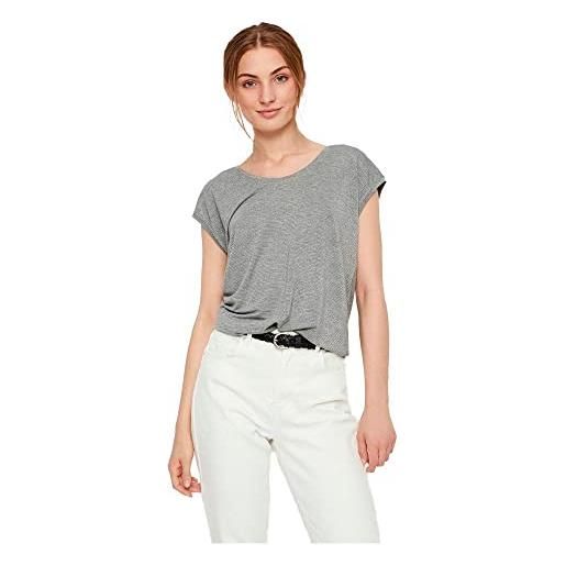 Pieces pcbillo tee lurex stripes noos bc t-shirt, bianco, m donna