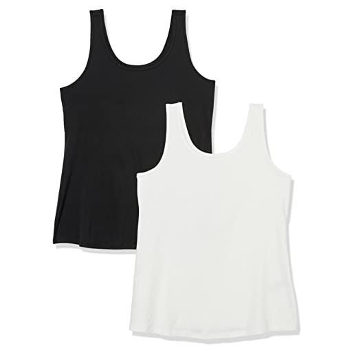 Amazon Essentials canottiera da donna (disponibile in taglie forti), confezione da 2, marrone scuro/caramello chiaro, 1x
