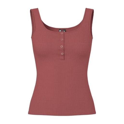 PIECES canotta da donna con scritta in lingua tedesca noos bc, ombre blu, l