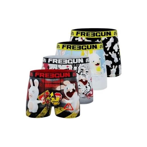 FREEGUN boxer aderente (set di 4) da uomo, rosso/turchese/bianco/giallo, xxl