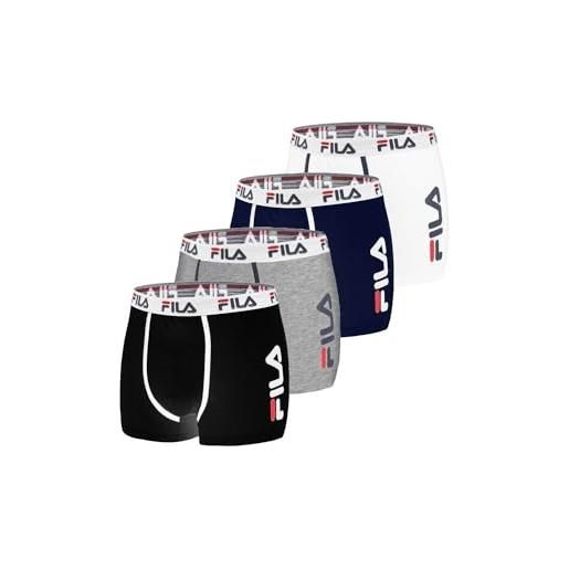 Fila boxer fi/1bcx4/fu5040 corti, a, xl (pacco da 4) uomo