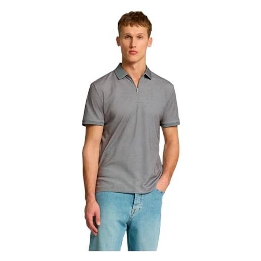 SELECTED FEMME ss slhfave noos-polo con zip, melange grigio medio, l uomo