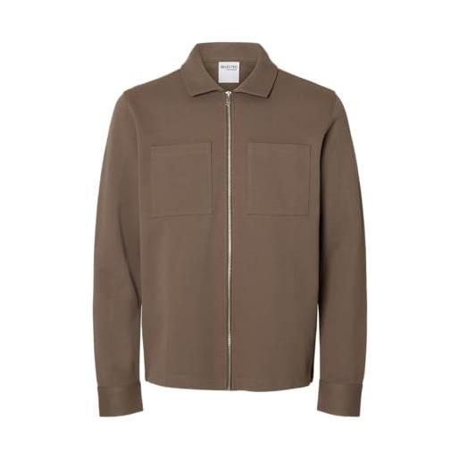 SELECTED HOMME slhjackie sweat zip jacket noos felpa, morel, s uomo