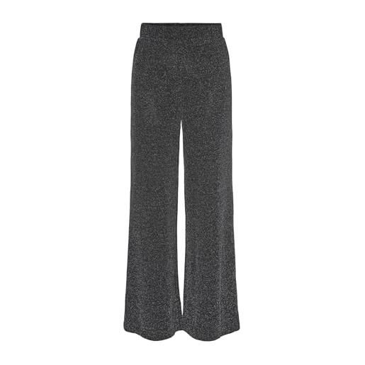 PIECES pantaloni da donna a gamba larga pclina, nero, xl