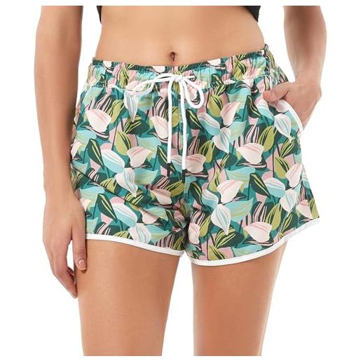 riemot pantaloncini costumi da bagno donna asciugatura rapida pantaloni corti spiaggia estivi sportivi shorts con tasche perfetti pantaloncino piscina per mare corse palestra‌, m