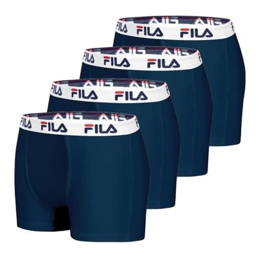 Fila boxer da uomo in cotone, pantaloni da uomo, traspiranti, elasticizzati (confezione da 4), taglia xxl, nv, xxl