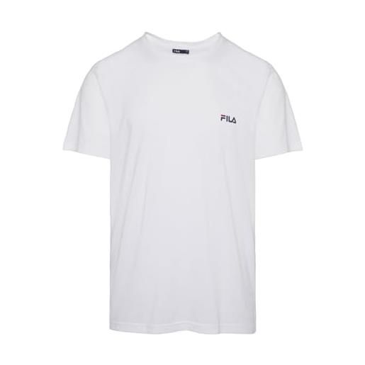 FILA maglietta da uomo 100% cotone, maglietta da uomo regular fit, maniche corte, bianco, xl