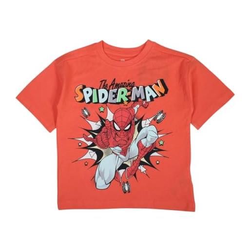 Disney spiderman, t-shirt, bambino, bambina, (da 4 a 10 anni), polo, t-shirt senza maniche, camicia, stampato, abbigliamento, unisex, bambino, sport, traspirante, marvel, modello sp s 52021656 s1-2a, orange