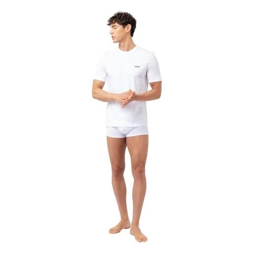 FILA maglia da corpo da uomo, maglietta da uomo, 100% cotone, vestibilità regolare e scollo rotondo (set di 2)