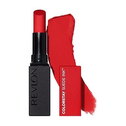 Revlon color. Stay suede ink lipstick, rossetto opaco, a lunga durata, formula no-transfer, arricchito con vitamina e, resistente all'acqua, 015 lip boom, 2.55g