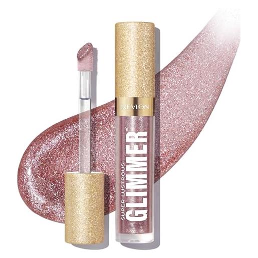 Revlon super lustrous glimmer gloss, glitterato idratante e rimpolpante, finish ultra lucido e brillante, formula a base di piante, 003 lavender lust, 3.8ml