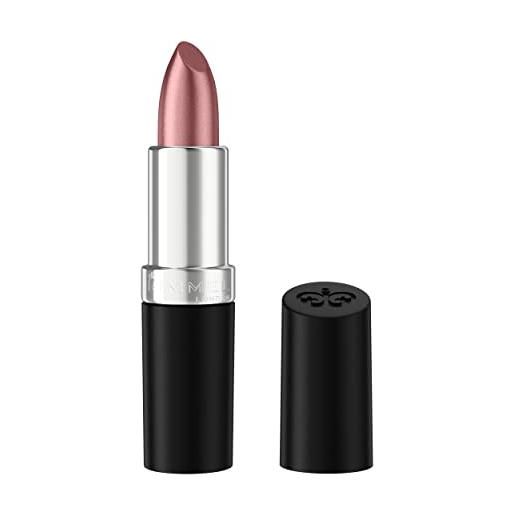 Rimmel London rossetto in stick lasting finish, rossetto a lunga durata per labbra morbide con finish luminoso e pigmenti puri, 905 iced rose