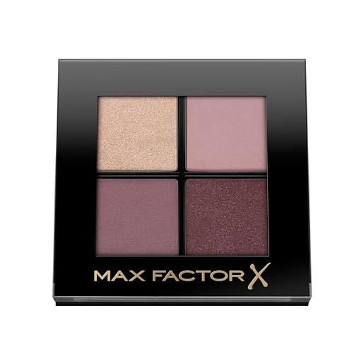 Max Factor colour x-pert soft touch palette ombretti, 4 ombretti dal colore intenso, altamente sfumabili, 002 crushed blooms