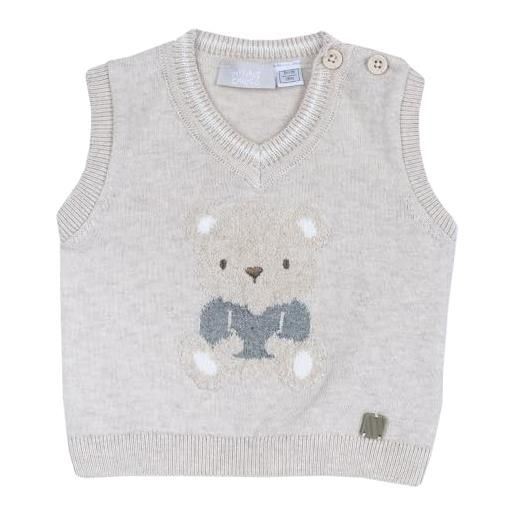 Chicco, gilet neonato di maglia in misto cotone lana, beige, 12 mesi