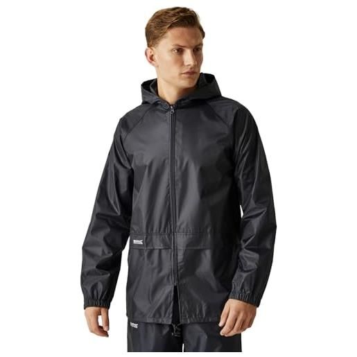 Regatta pack it iii - giacca impermeabile unisex da trekking all'aperto, nero , xs