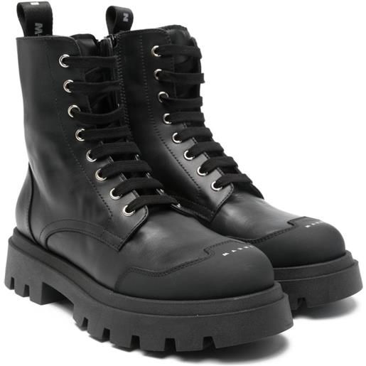 Marni Kids anfibi stringati - nero