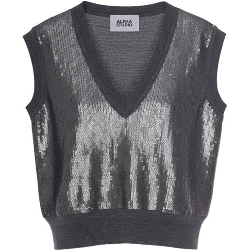 ALPHA STUDIO maglione con scollo a v - grigio