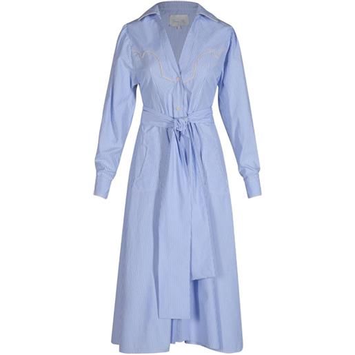 Johanna Ortiz abito midi vela de cruz a righe - blu