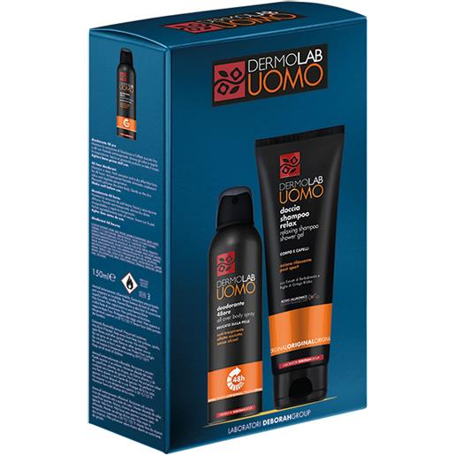 Dermolab cofanetto con doccia shampoo relax 250ml e deodorante 48h 150ml