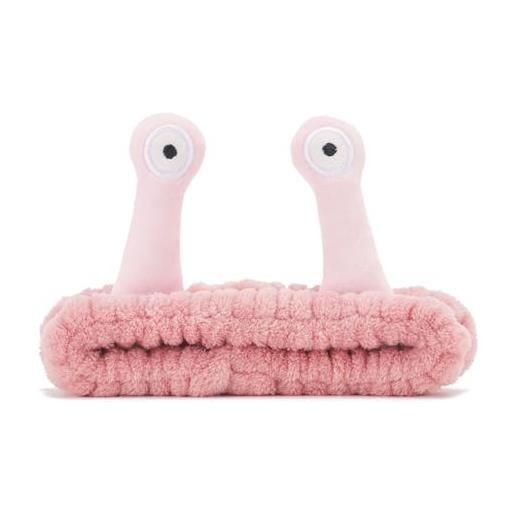 ZOUIQSS palm snails spa face wash fascia per capelli elastica per capelli fascia per il trucco, fascia per capelli da donna con cartoni animati(rosa)