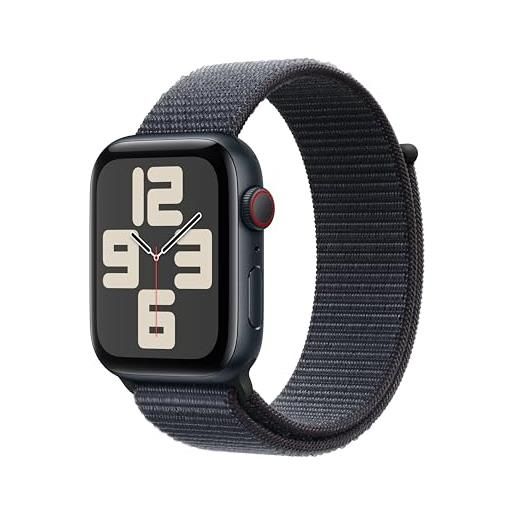 Apple watch se (2ª gen. ) gps + cellular 44 mm smartwatch con cassa in alluminio mezzanotte e cinturino sport loop inchiostro. Tracker per fitness e sonno, rilevamento incidenti, carbon neutral