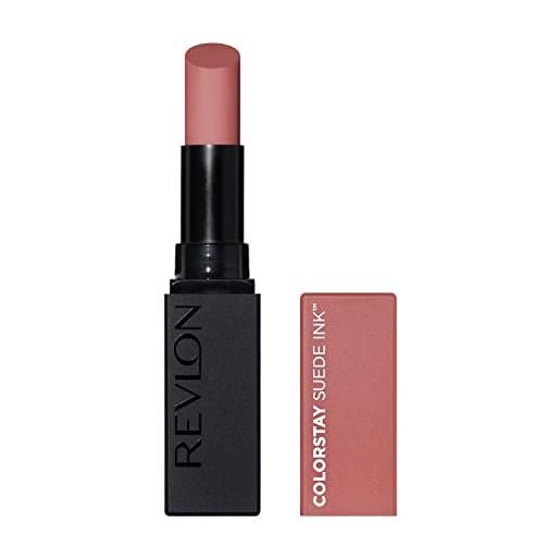 Revlon color. Stay suede ink lipstick, rossetto opaco, a lunga durata, formula no-transfer, arricchito con vitamina e, resistente all'acqua, 001 gut instinct, 2.55g