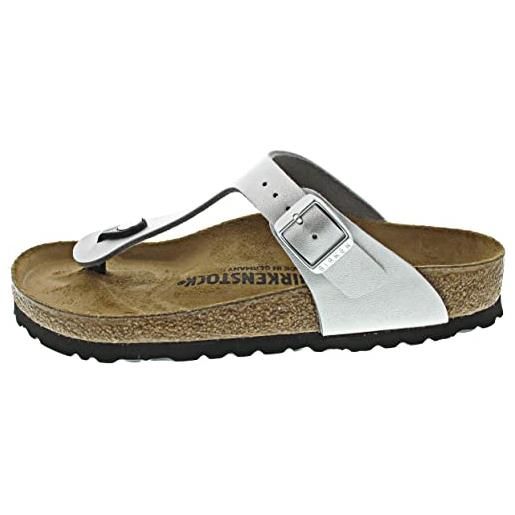 Birkenstock giza, sandali unisex per bambini in birko-flor, argento, 38 eu