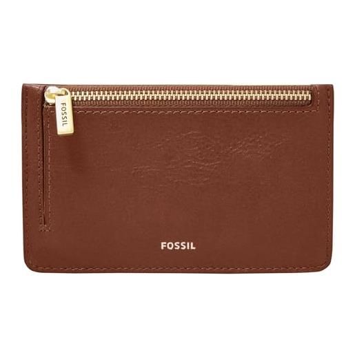 Fossil portafoglio da donna logan, custodia per carte di credito in pelle/poliuretano marrone 13,8 cm l x 0,4 cm l x 8,5 cm h sl7925200