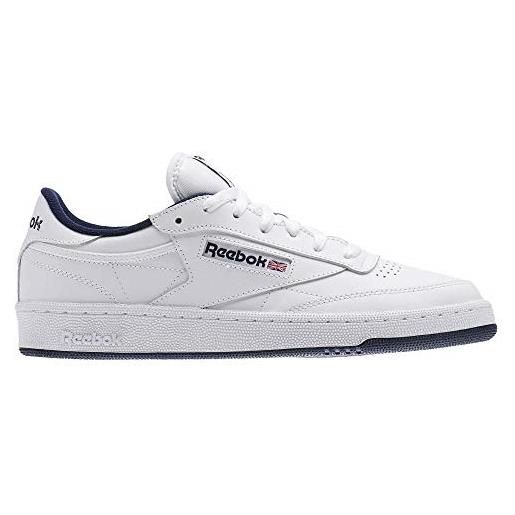 Reebok club c 85, sneaker unisex - adulto, bianco intense white navy, 36.5 eu