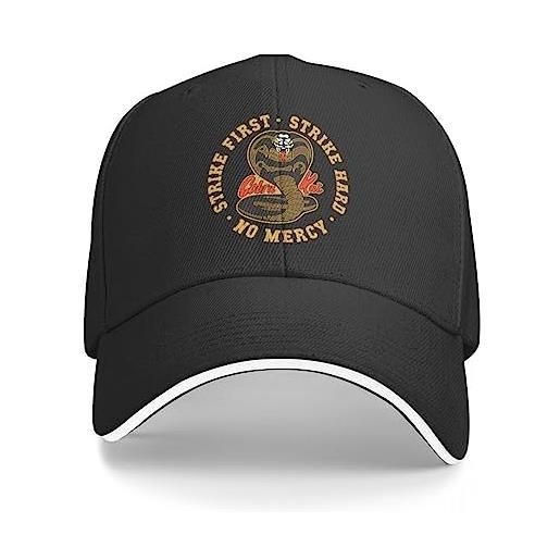 TONFON cappellino baseball unisex karate kid cappellino baseball cobra kai strike fi. Strike hard no mercy logo baseball sportivo con elegante cappellino in poliestere stampato per batterista regalo perfetto