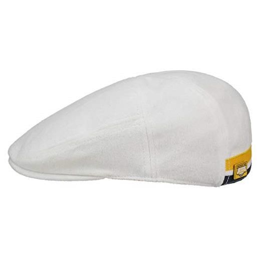 Stetson coppola gridiron cotton uomo - cap cappello piatto con visiera, fodera estate primavera/estate - l (58-59 cm) bianco
