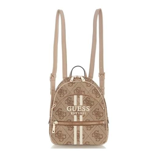 GUESS zaino per il tempo libero manhattan ii backpack latte logo marrone chiaro