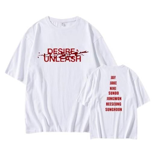 MURQ desire: unleash album tshirt 2025 supporta magliette stampate top in cotone merch(white, m)