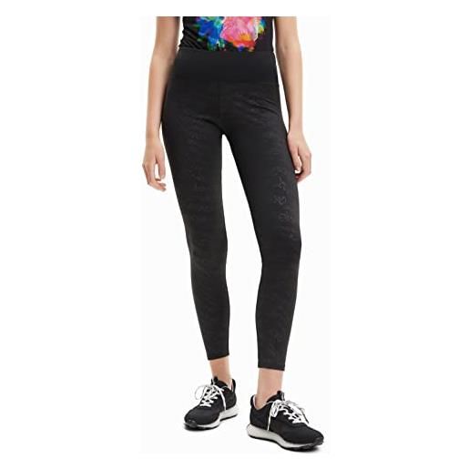 Desigual leggings elisabet l pantaloni casual, nero, l donna