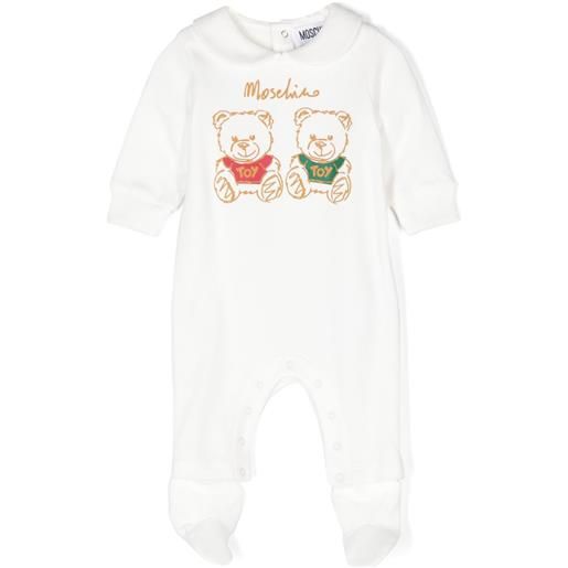 Moschino Kids pigiama con stampa teddy bear - bianco